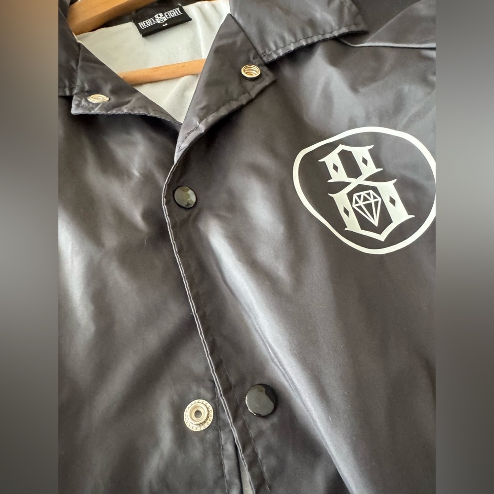 Rebel 8 Black Windbreaker with Logo size M - Picture 5 of 9